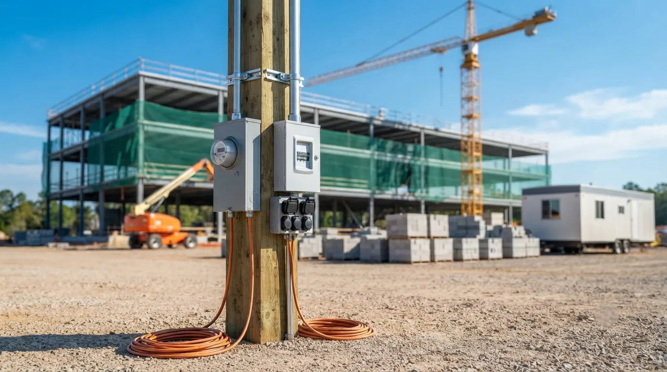 Temporary Power Pole in Perris, CA